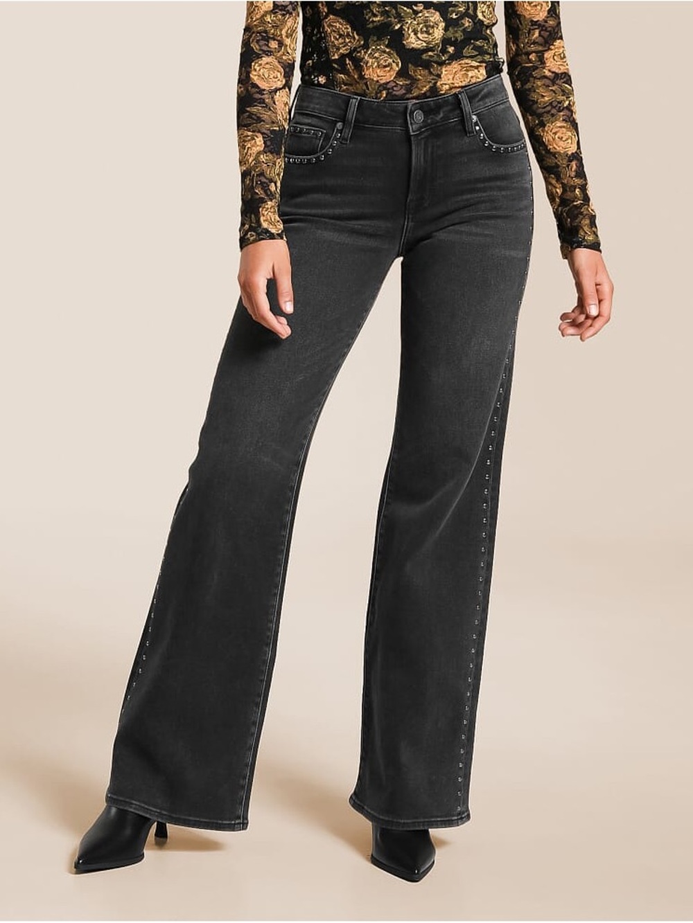Blake Studded Comfort Flare Stretch Jean (Buckle)